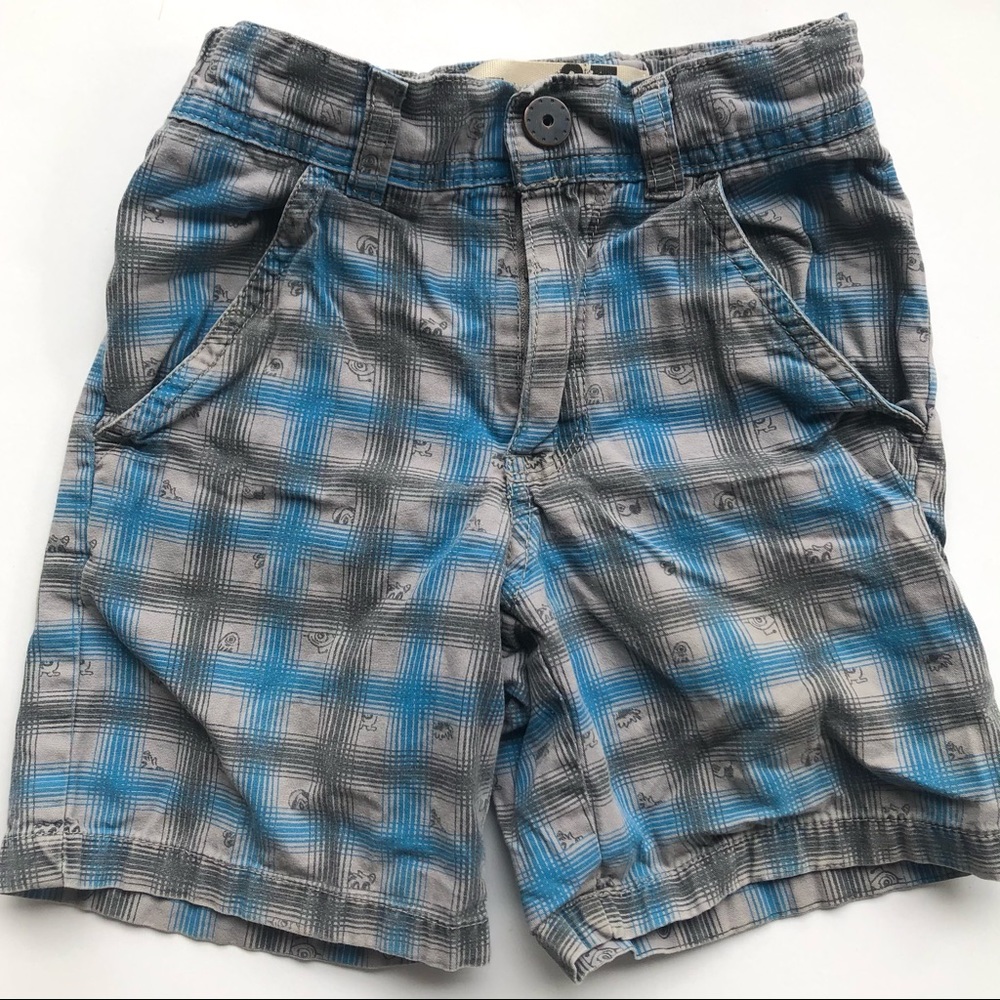 Utility plaid aliens shorts size 2T